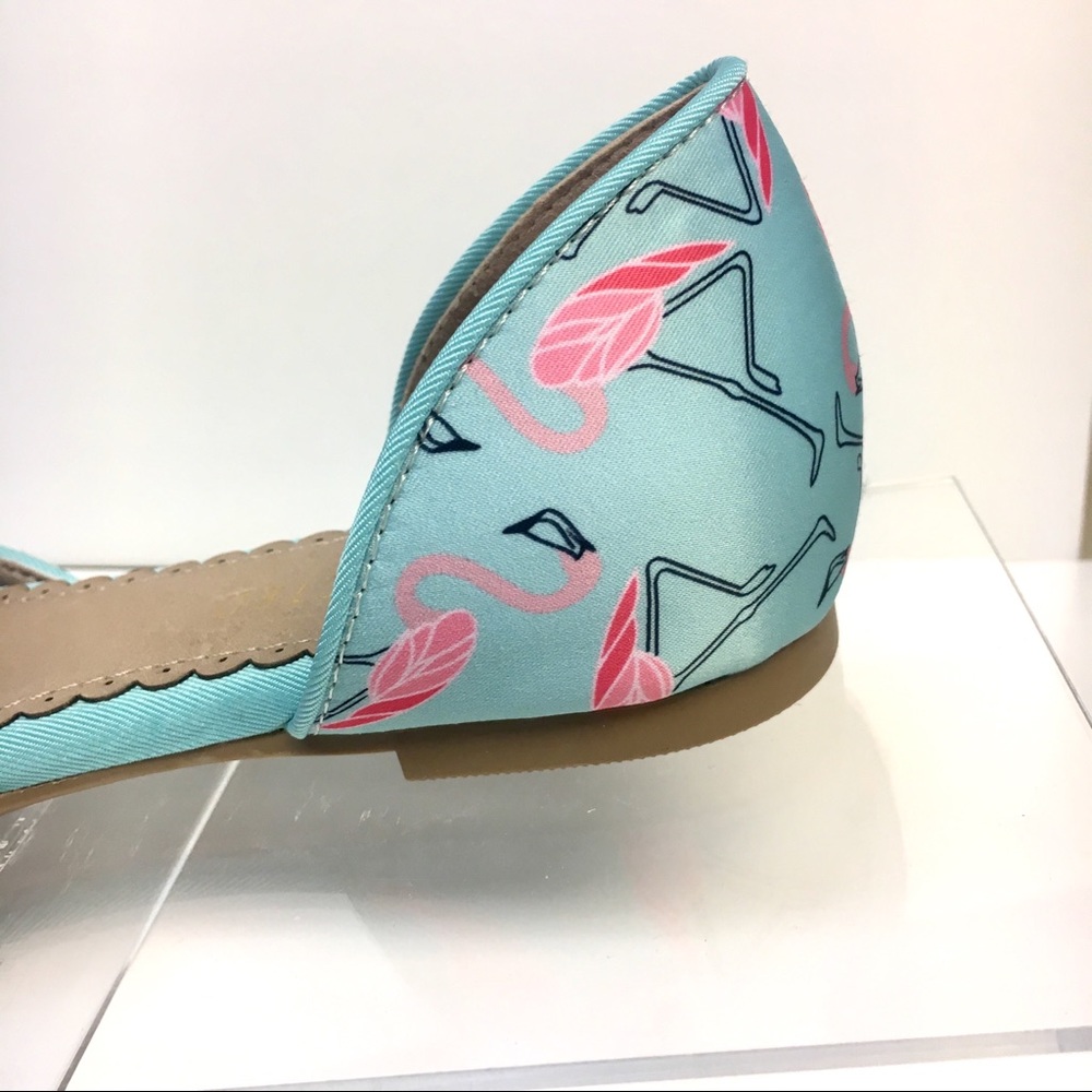 Flamingo Print D’Orsay Flats Rounded Toe - Picture 3 of 8